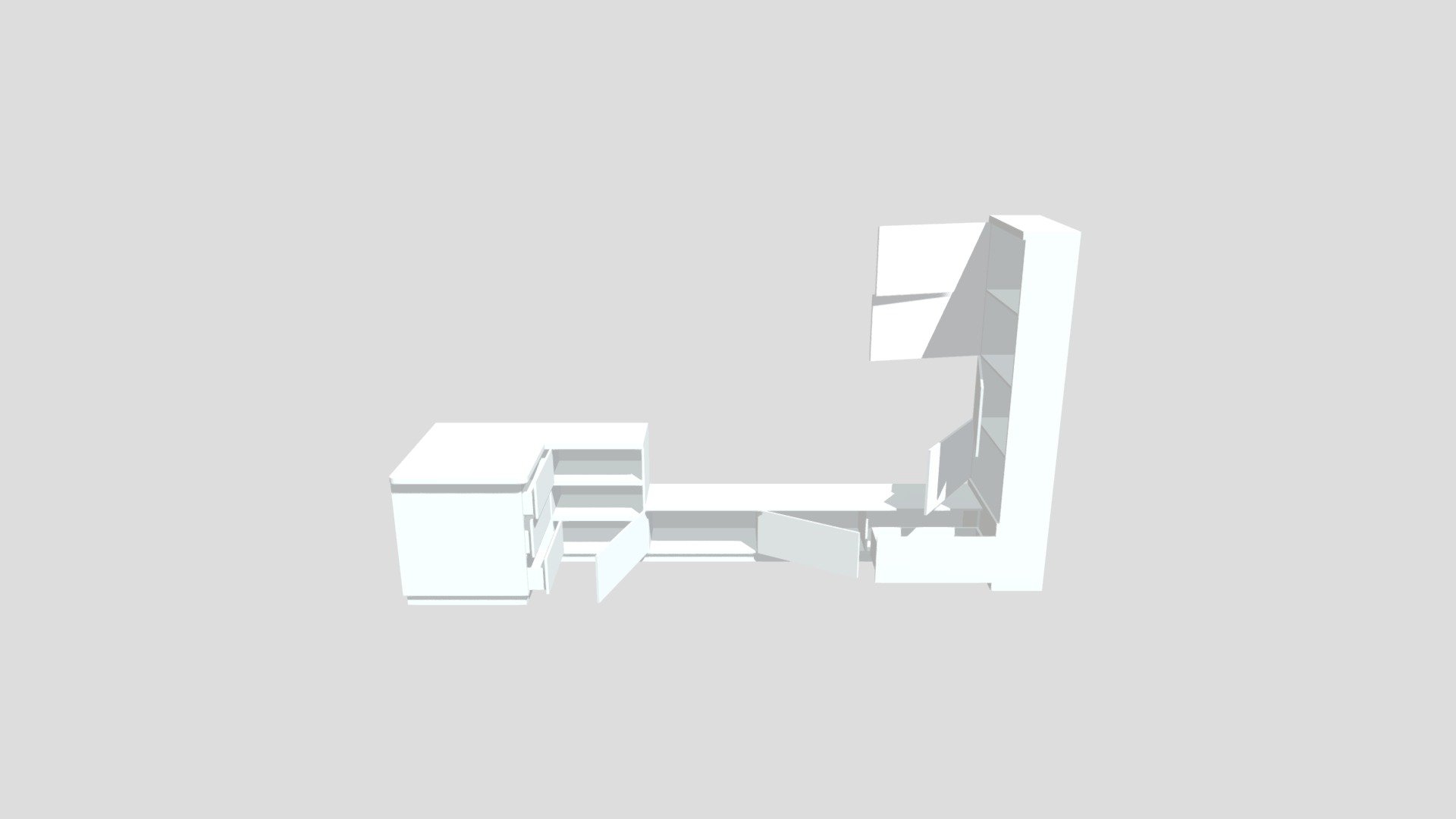 H&C Bench Storage doors open