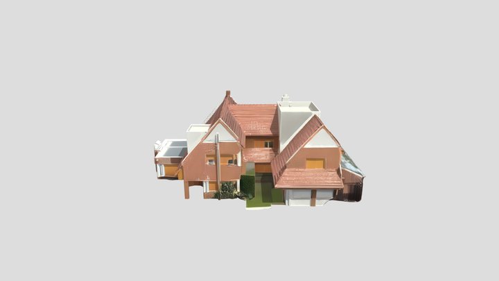 A two-unit residential brick house. – Gratis 3D-model STL