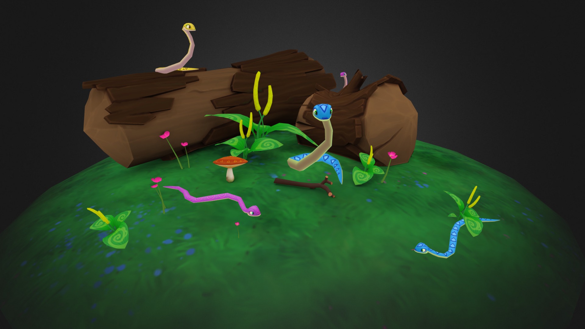 3D model Snakes animated pack - This is a 3D model of the Snakes animated pack. The 3D model is about a screenshot of a video game.