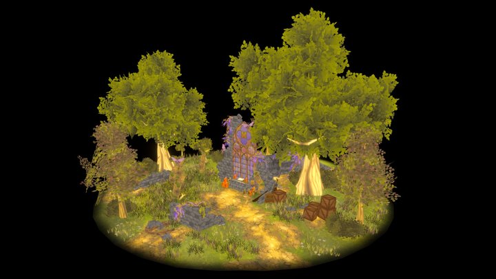Fantasy Church Ruins 3D Model
