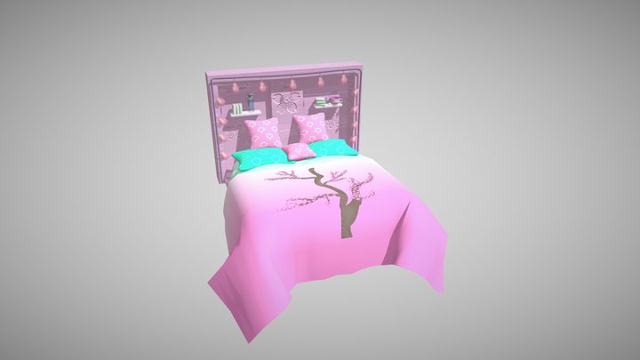 Cherry Blossom Bed 3D Model