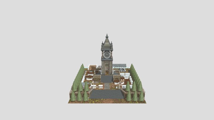 Medieval Market Scene 3D Model