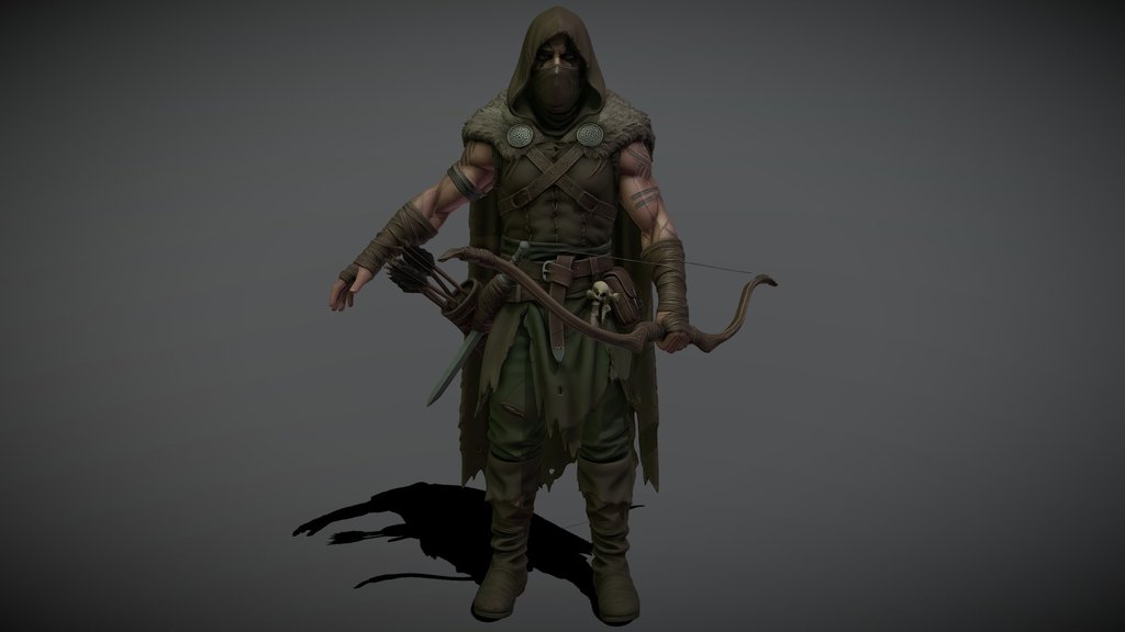Hooded Ranged Warrior Archer [MESHY 6]