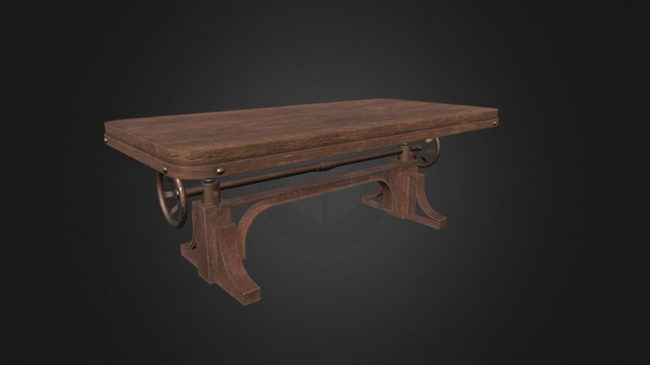 Old rusty sci-fi/steampunk table 3D Model