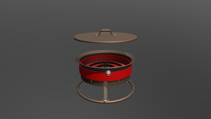 The Red Neck Fire Pit 3D Model