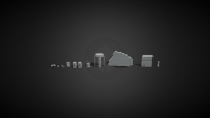 Blocking - 10 items from home 3D Model