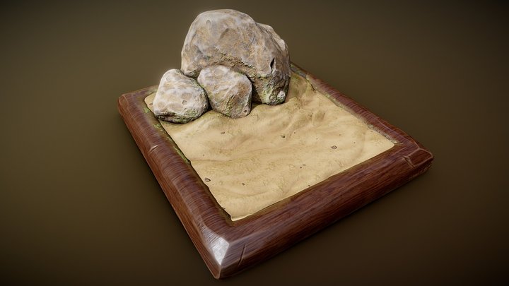 Squared Sand Diorama 3D Model