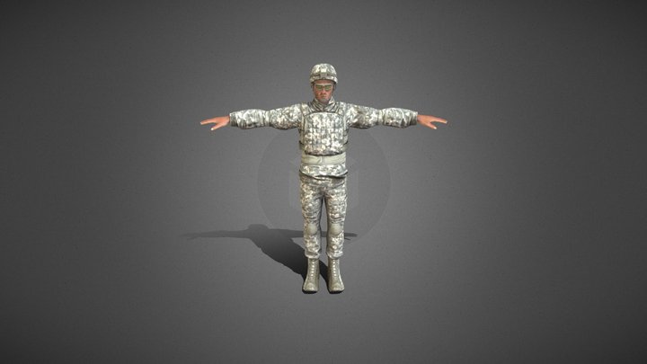 Tactical Man Virtual Warfare Low-poly 3D model 3D Model