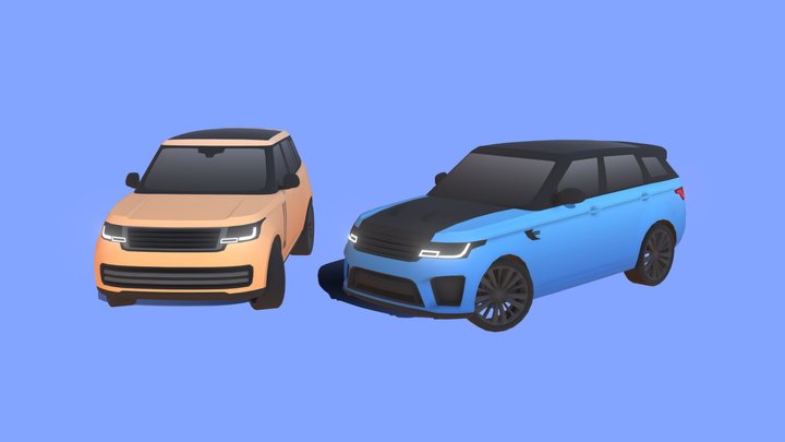 Stylized Range Rover car pack 3D Model