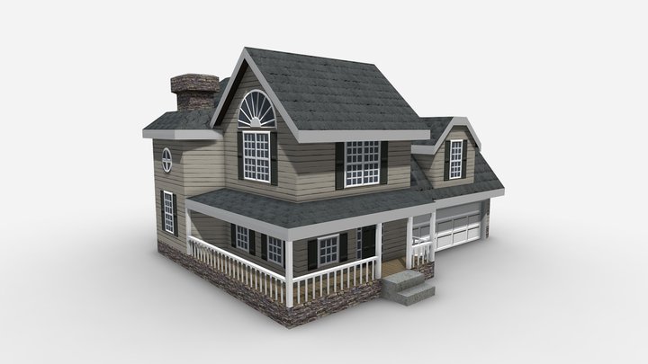 Residential Family House – Gratis 3D-model STL