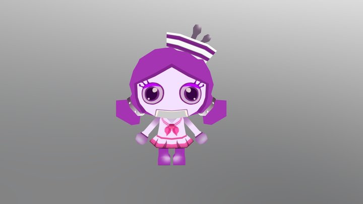 Purple girl robot // Bomb it Kart racer 3D Model