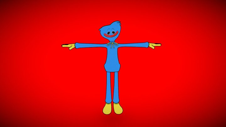 Cartoon Huggy Wuggy 3D Model
