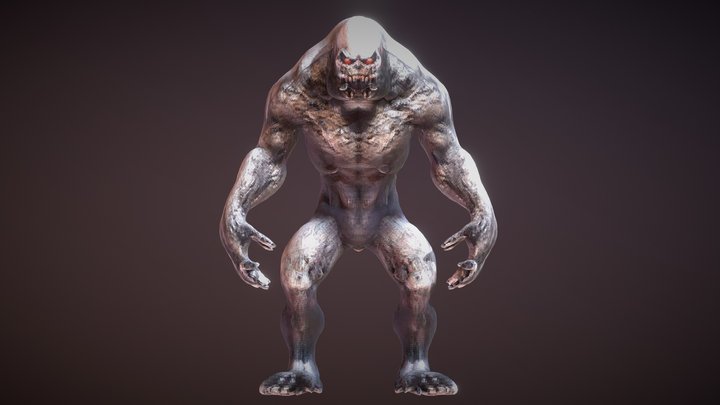 Free Dark Monster Animated & Rigged humanoid 3D Model