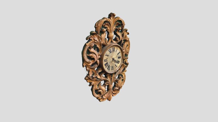 Ornate Wall Clock 3D Model