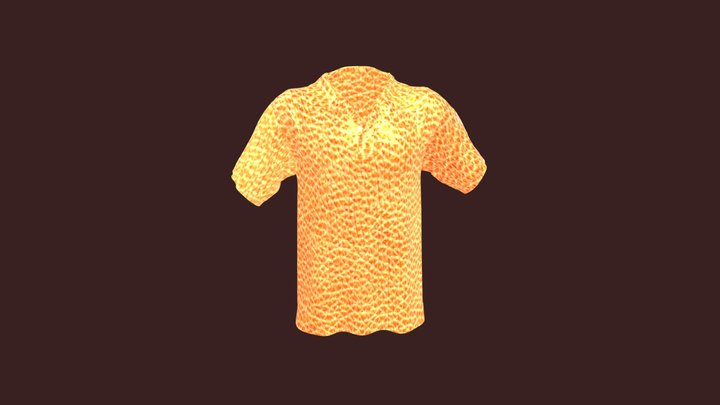 Orange Sports Tshirt 3D Model