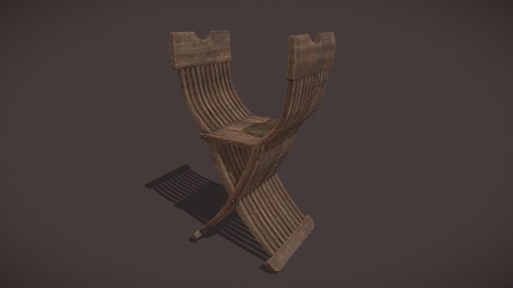 Medieval Folding Chair 3D Model