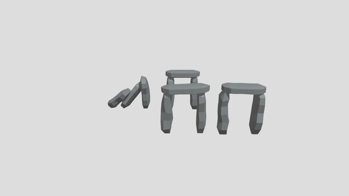Low Poly Archways 3D Model
