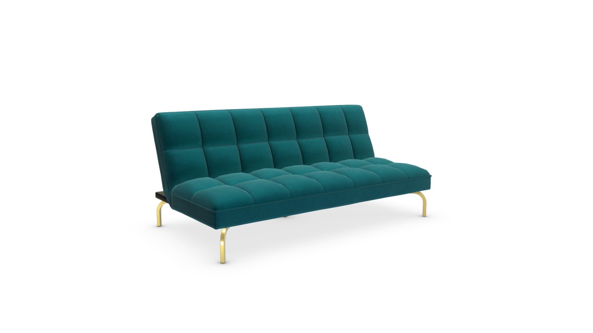 Hallie Sofa Bed, Tuscan Teal Velvet with Brass L Download Free 3D