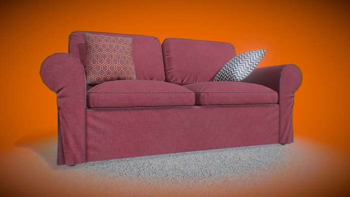 Love worn 2 seater sofa needs a good home 3D Model