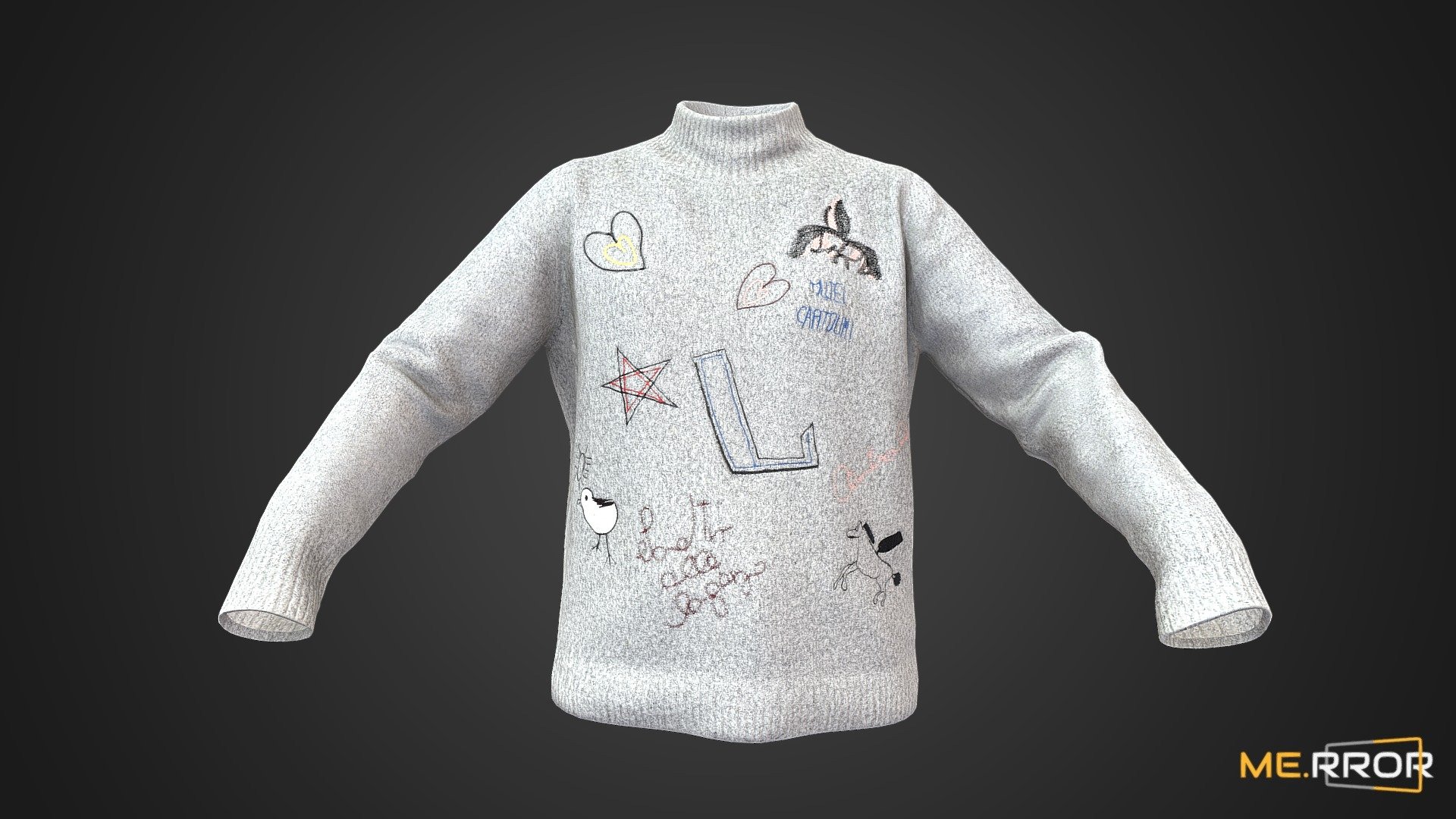 [Game-Ready] Gray Knit Sweater - Buy Royalty Free 3D model by ME.RROR ...