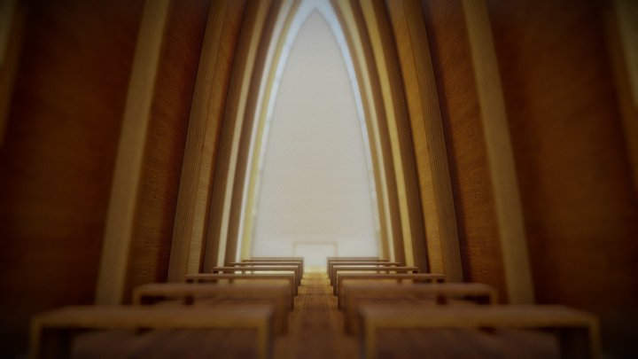 VR Art Chapel Church 2020 Max Scene + Baked 3D Model