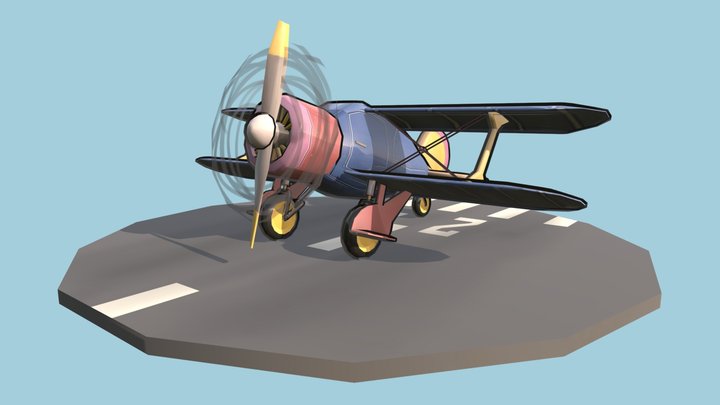 Stylised WW1 Plane | DAE GameArt1 3D Model