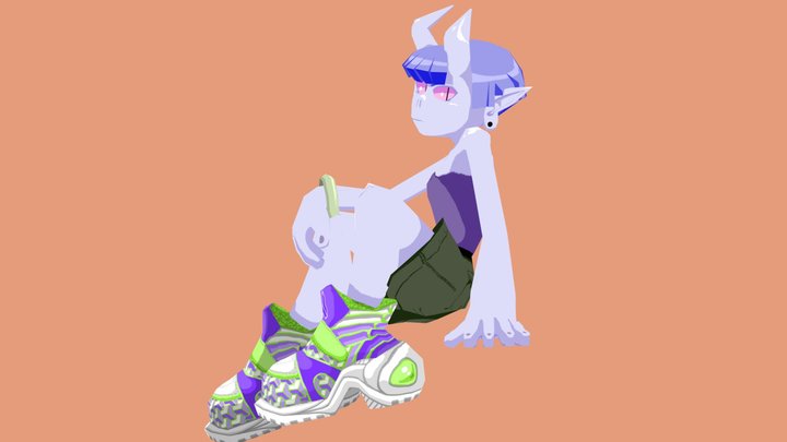 girl with cool shoes 3D Model