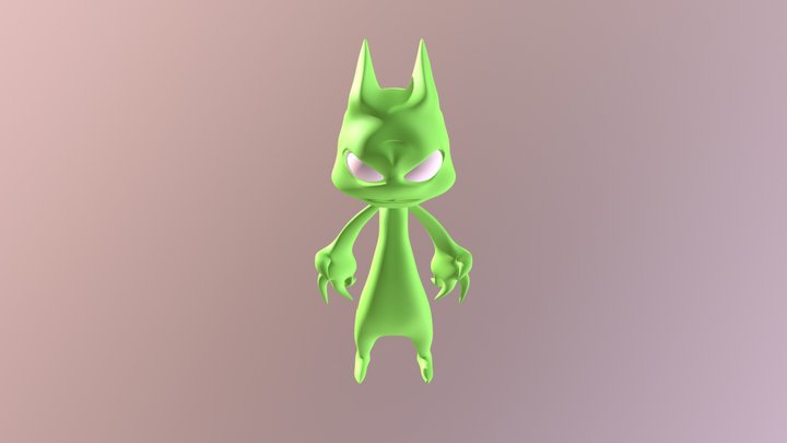 Green Toon Character 3D Model