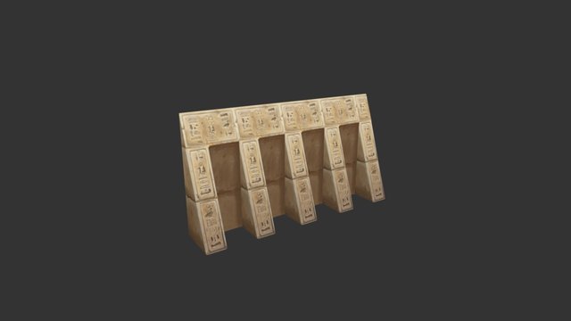 Egyptian tiled Wall. 3D Model