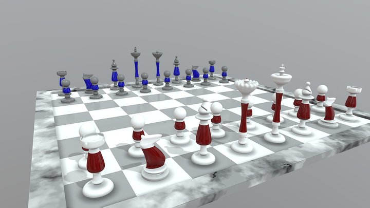 Glass Chess Set - 3D Model by dcbittorf