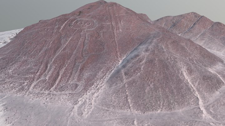 "The Astronaut" geoglyph in Nazca, Peru 3D Model