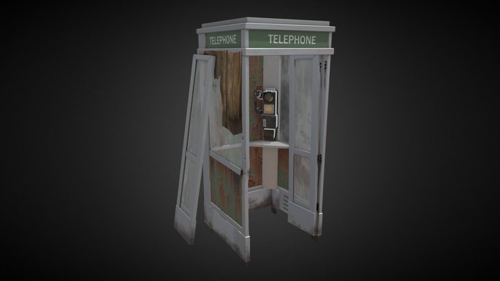 1950s Telephone Booth 3D Model