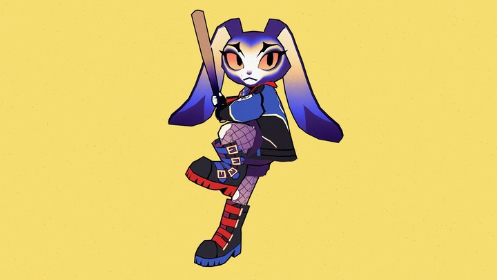 Punk Bunny 3D Model