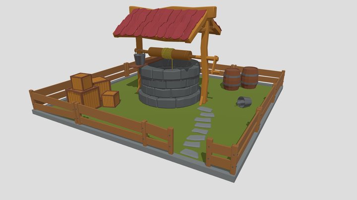 Low poly well 3D Model