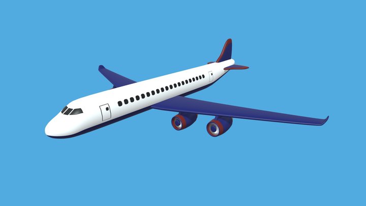Avión comercial 3D Model