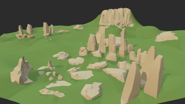 Low poly rocks 3D Model