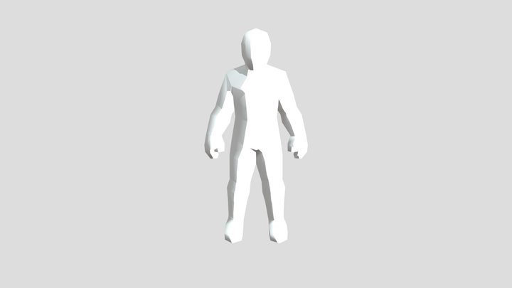 Cel-Shaded low poly rigged character 3D Model