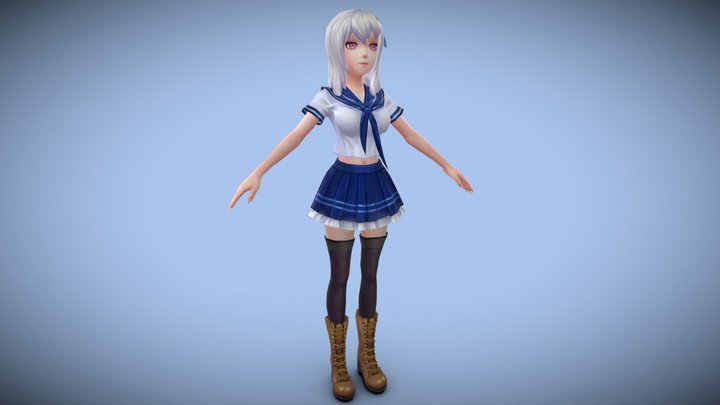 School Girl 3D Model 3D Model