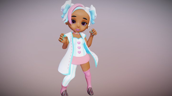 Gaia Chibi 3D Model