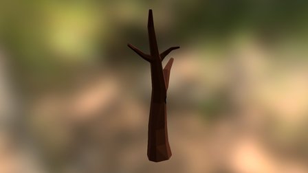 Low Poly Leafless Tree With Hole 3D Model