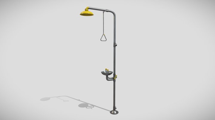 Low Poly Emergency Shower 3D Model