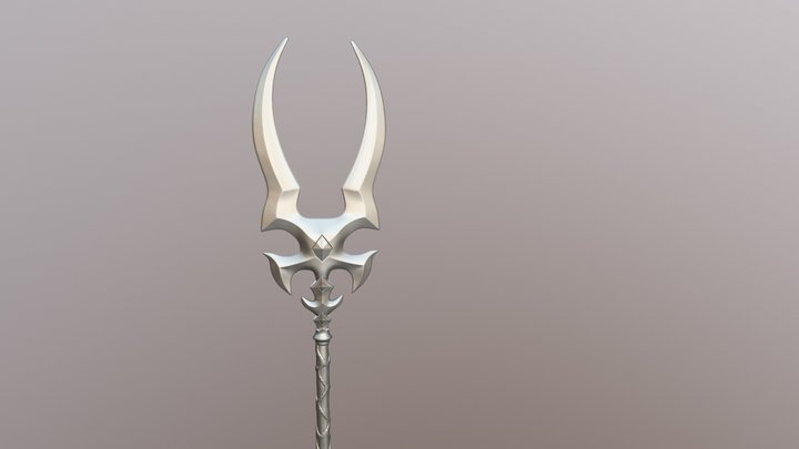 Bident of god of the underworld Hades 3D Model