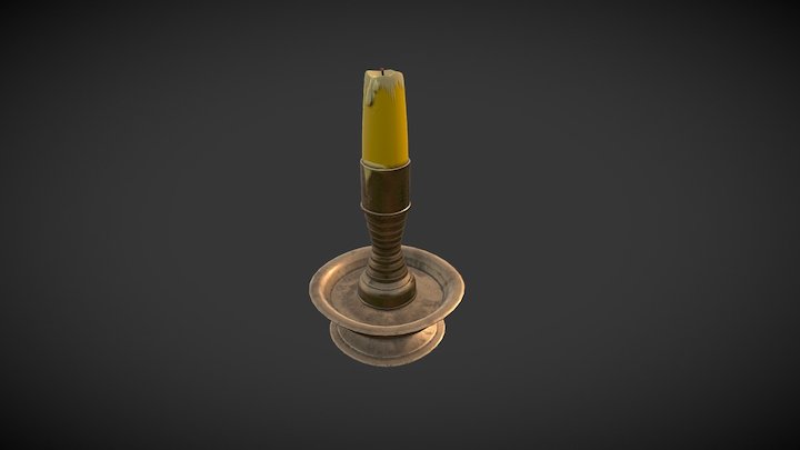 Chinese Tang Dynasty Candle 3D Model