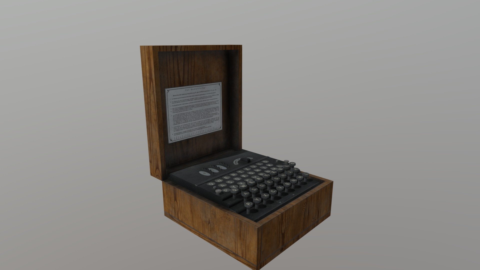 Enigma Machine - Game-ready model - 3D model by SpookyToad [b39488c ...