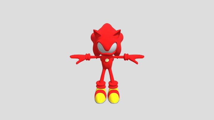 Sonic in a Flash Costume 3D Model