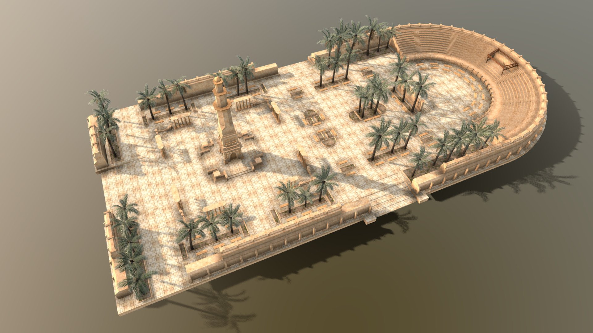 Ancient Desert Arena Buy Royalty Free 3d Model By Omarme37 [b397678] Sketchfab Store