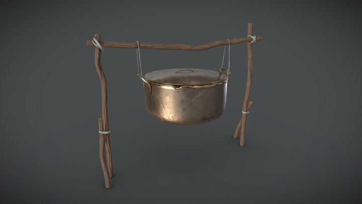 Adventurer's Camp - Cooking Pot 3D Model