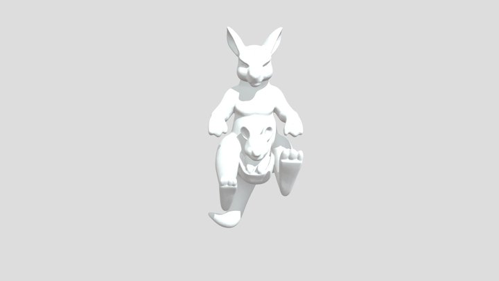 Kangaroo and Joey, Petrified – Modelo 3D gratuito STL