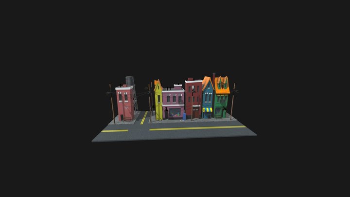 Small microdistrict, city. 3D Model