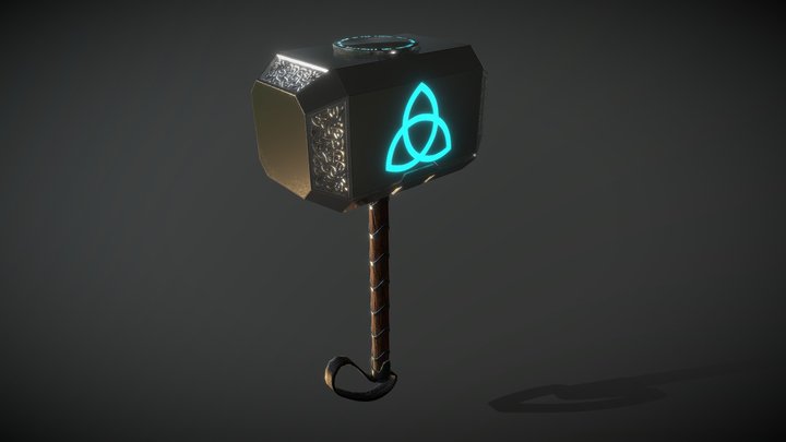 Thors Hammer - Mjolnir - LOW POLY 3D Model